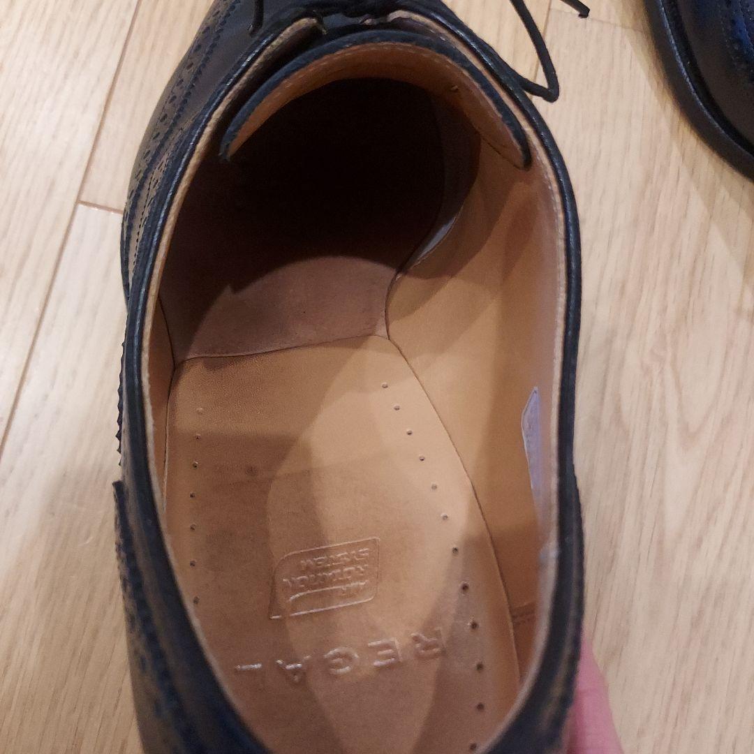 26cm REGAL 黒レザー ウィングチップ ドレスシューズ 日本製