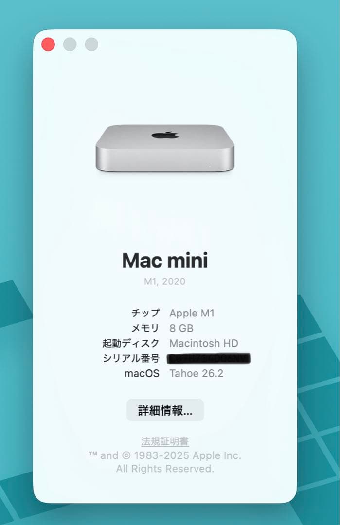 キーボードマウスセットMac mini M1（2020）8GB/256GB