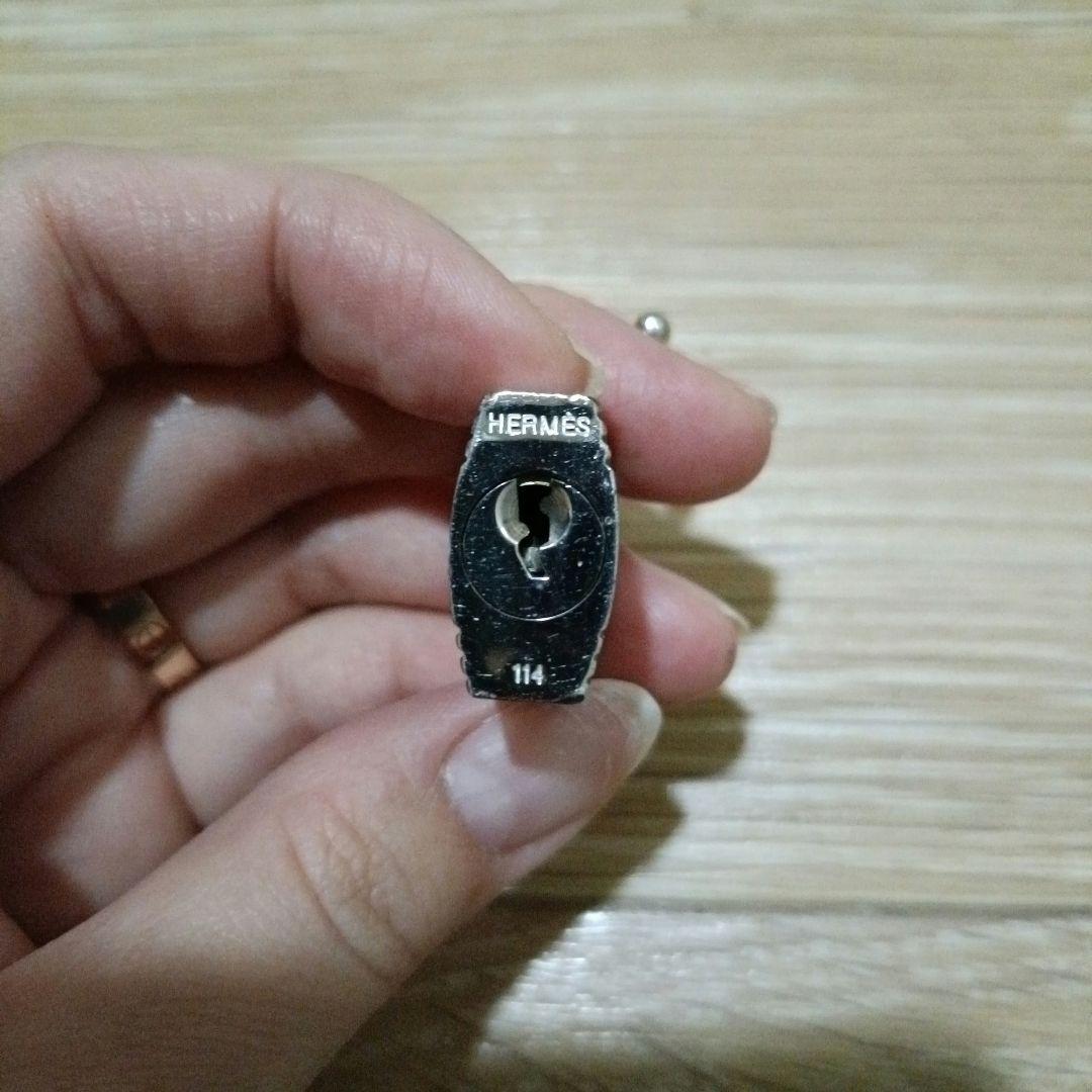 エルメス　カデナ　114番　シルバー　南京錠 鍵付き