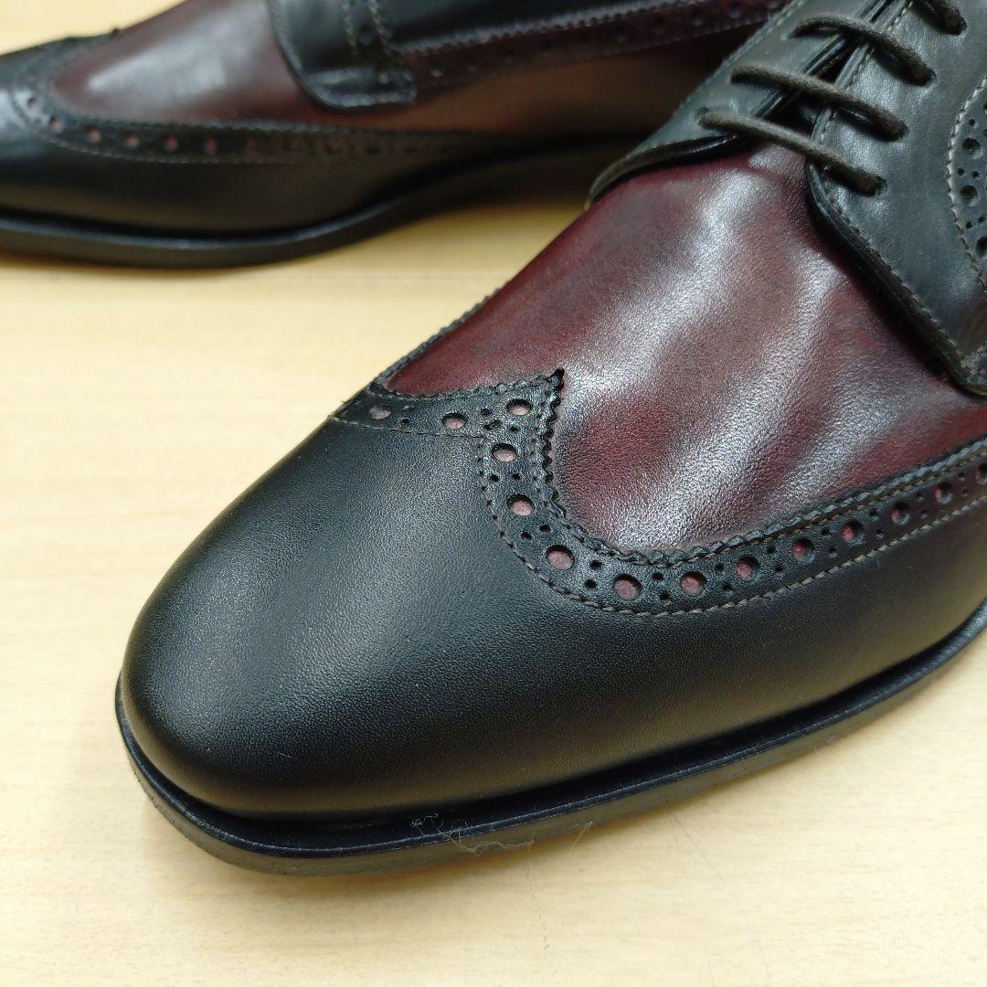 マウリツィオベリーニ 紳士靴 ブラック／ワイン 展示品 イタリア製 サイズ41
