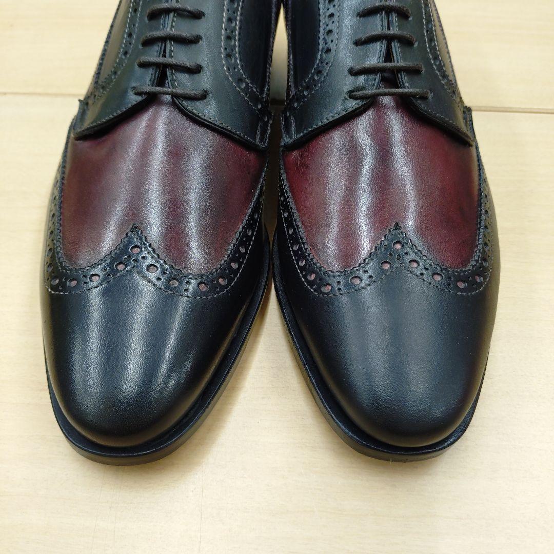 マウリツィオベリーニ 紳士靴 ブラック／ワイン 展示品 イタリア製 サイズ41