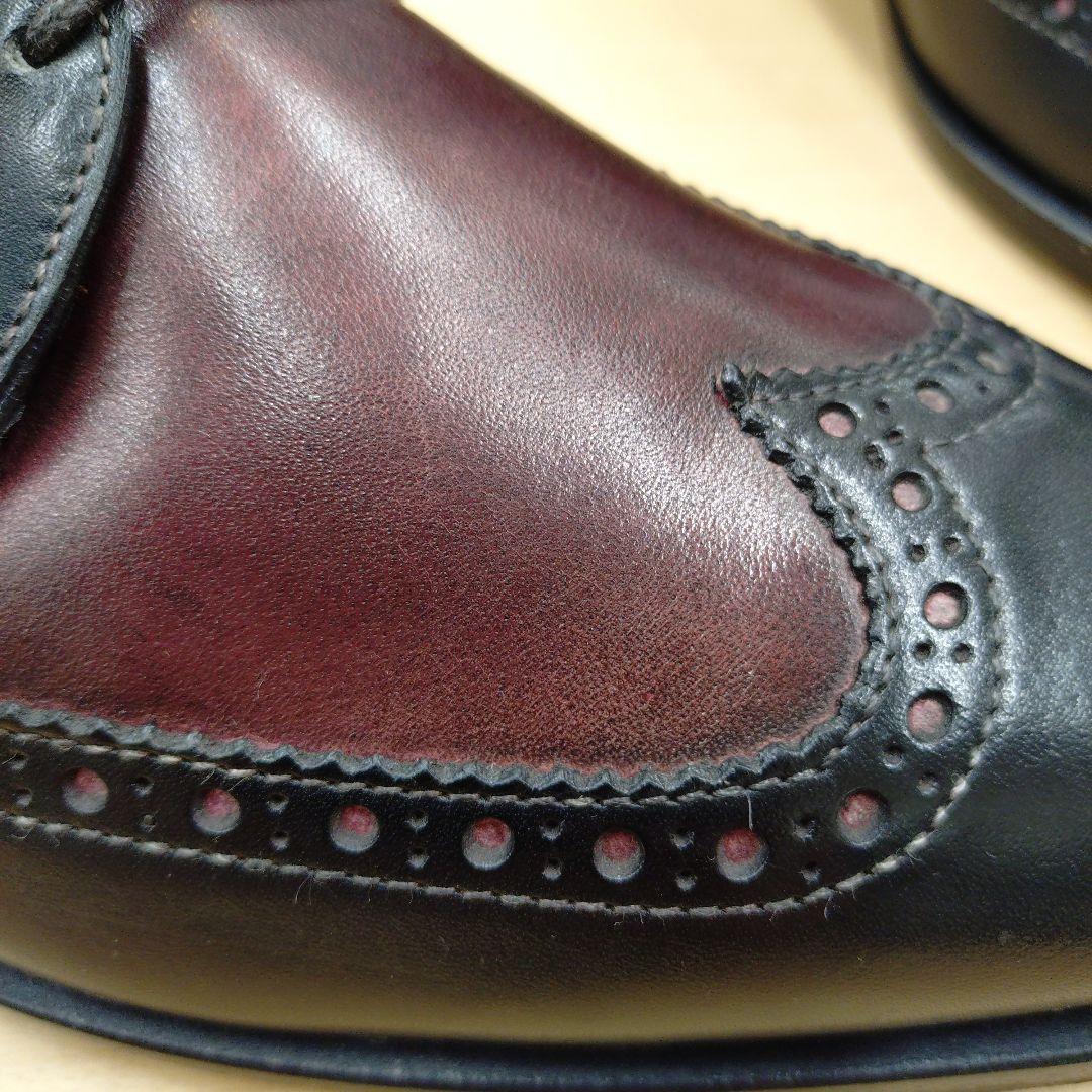 マウリツィオベリーニ 紳士靴 ブラック／ワイン 展示品 イタリア製 サイズ41