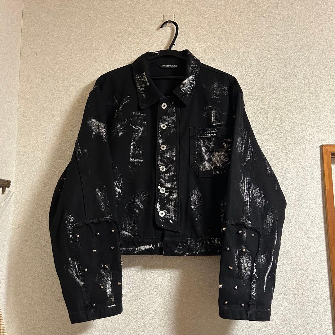 ARGUE CULTURE ペイントスタッズデニムセットアップ ブラックy2k