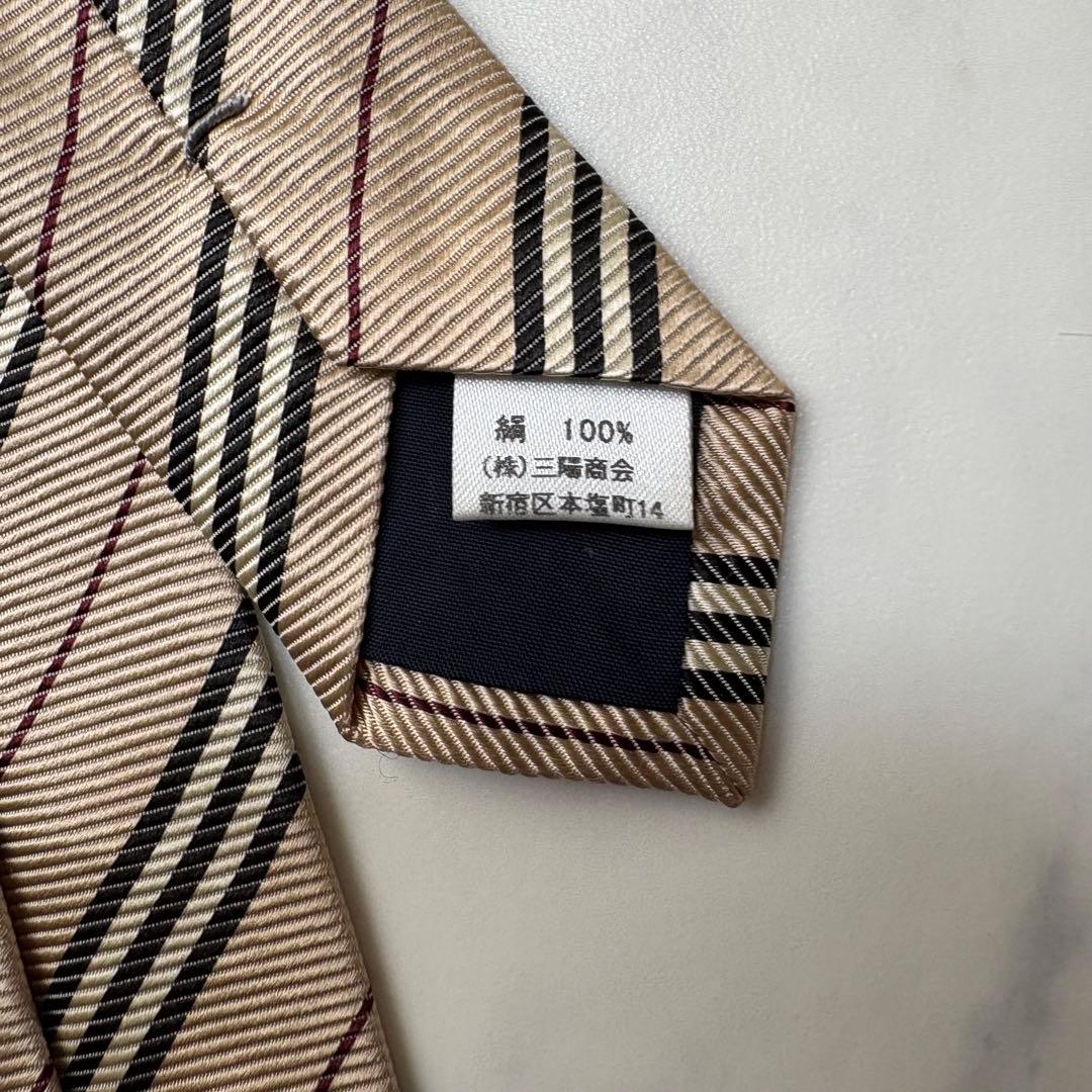 【極美品】バーバリーロンドン キッズ ネクタイ ノバチェック シルク 絹100