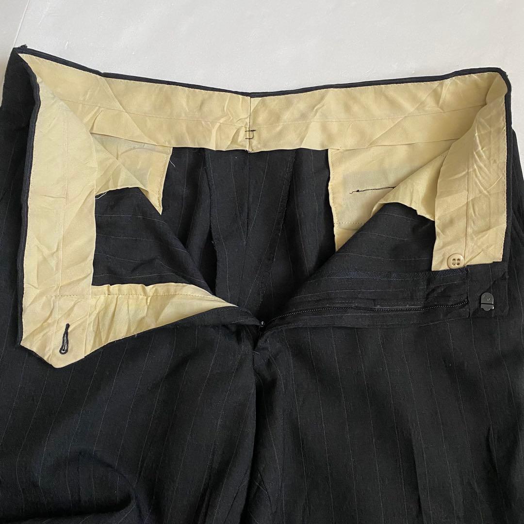 80s ストライプワイドスラックス TALON グレー