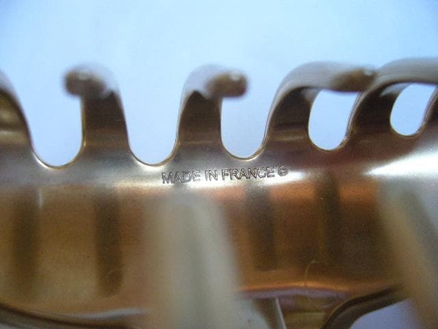 ☆美品☆アレクサンドルドゥパリ●クリスタル付きクリップ/ネイビー/Mサイズ