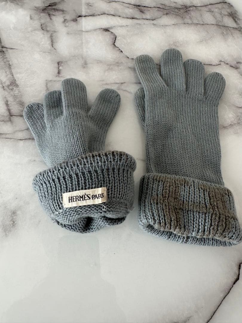 エルメス Hロゴ 手袋 グローブ カシミヤ