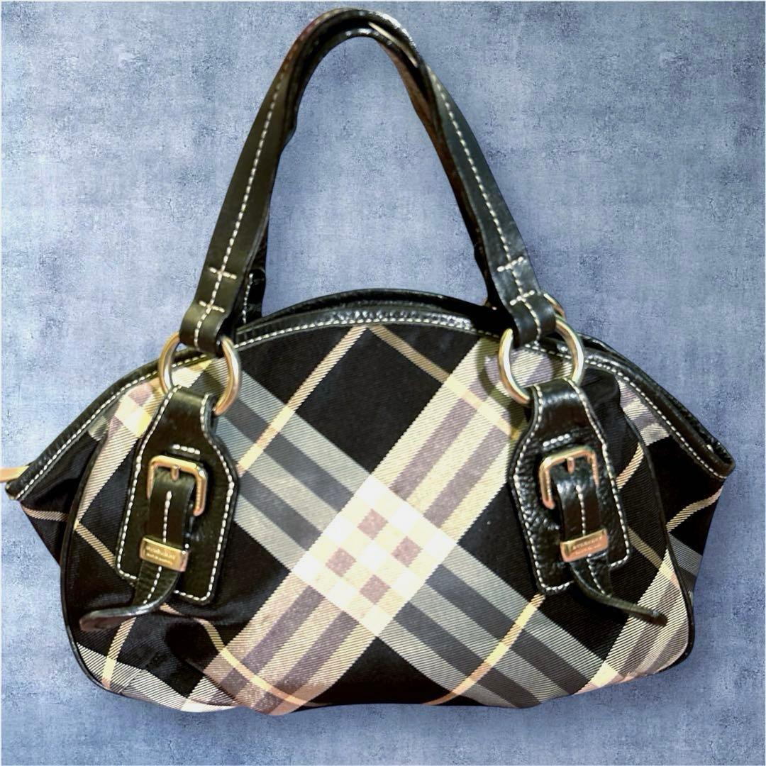 希少✨BURBERRY　バーバリー　ハンドバッグ　ノバチェック　ブルーレーベル