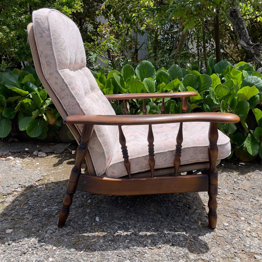 ① カリモク リクライニングチェア パーソナルチェア チェア 花柄　コロニアル