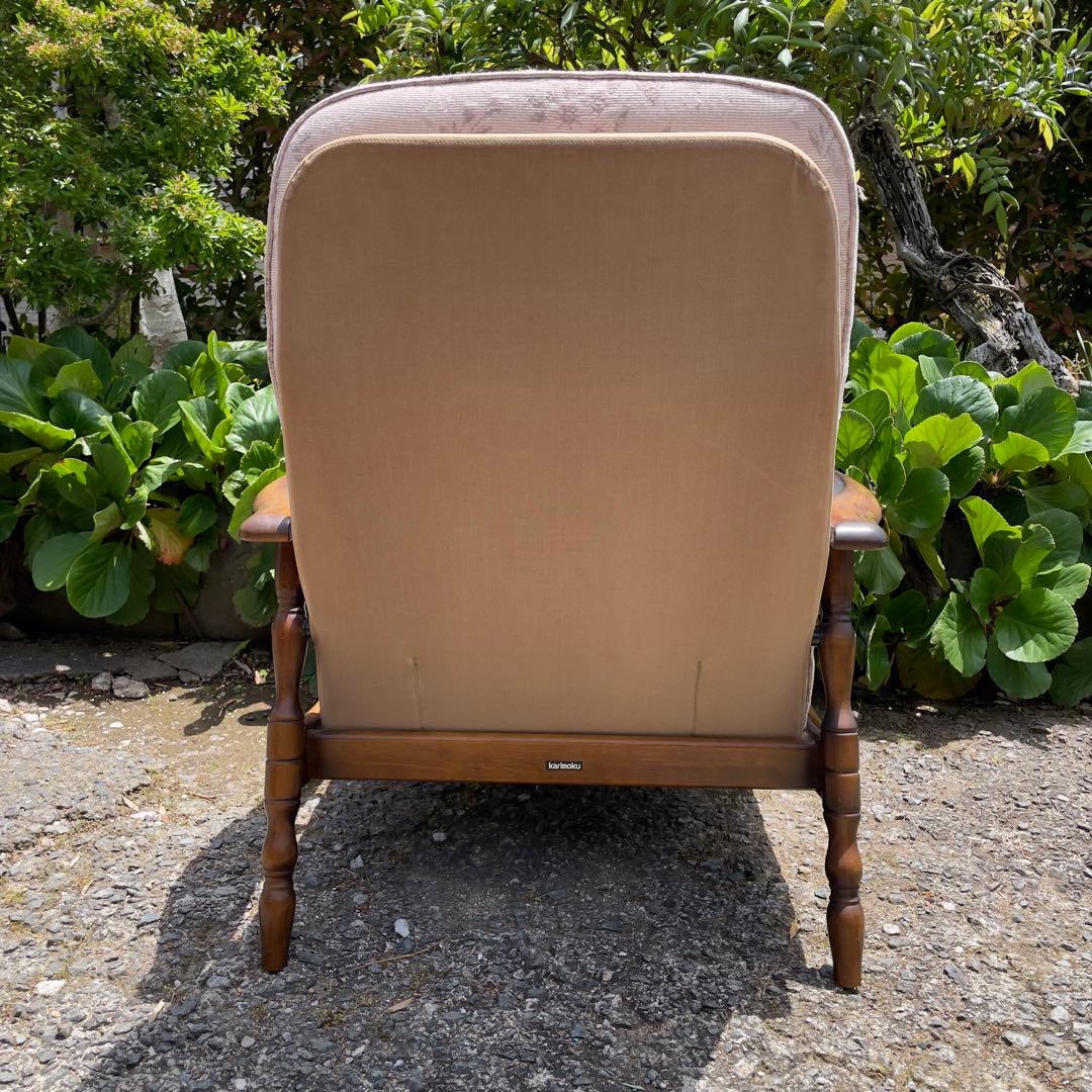 ① カリモク リクライニングチェア パーソナルチェア チェア 花柄　コロニアル