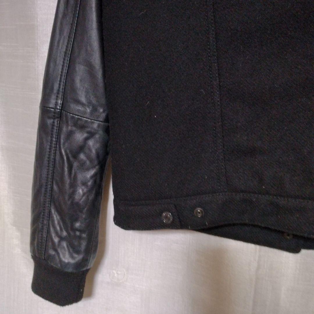 ウールレザーシングルライダースジャケット