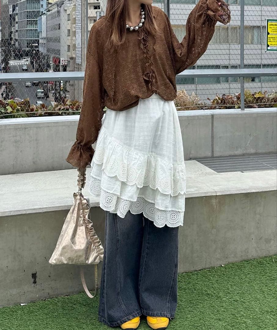 【Ciaopanic】チャオパニックアシメミドルティアードスカート レイヤード