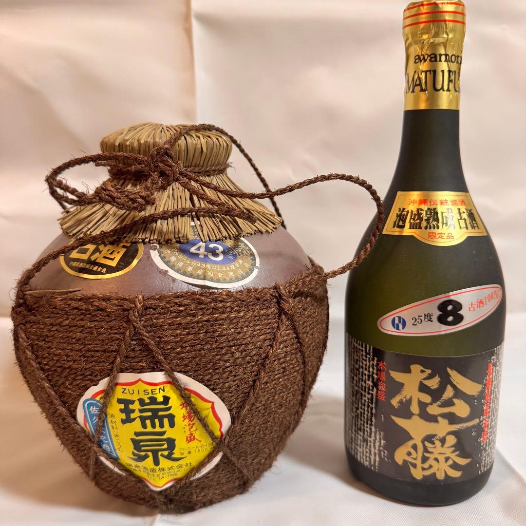 泡盛セット 瑞泉 43度 縄巻陶器壺1800ml 30年以上寝かせた古酒　松藤