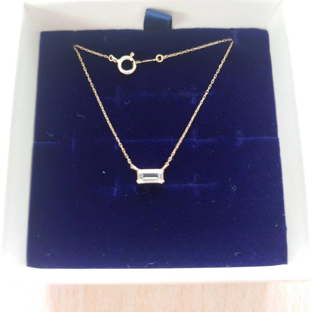 未使用　ツツミ　ホワイトトパーズ　ネックレス　スクエア　K10