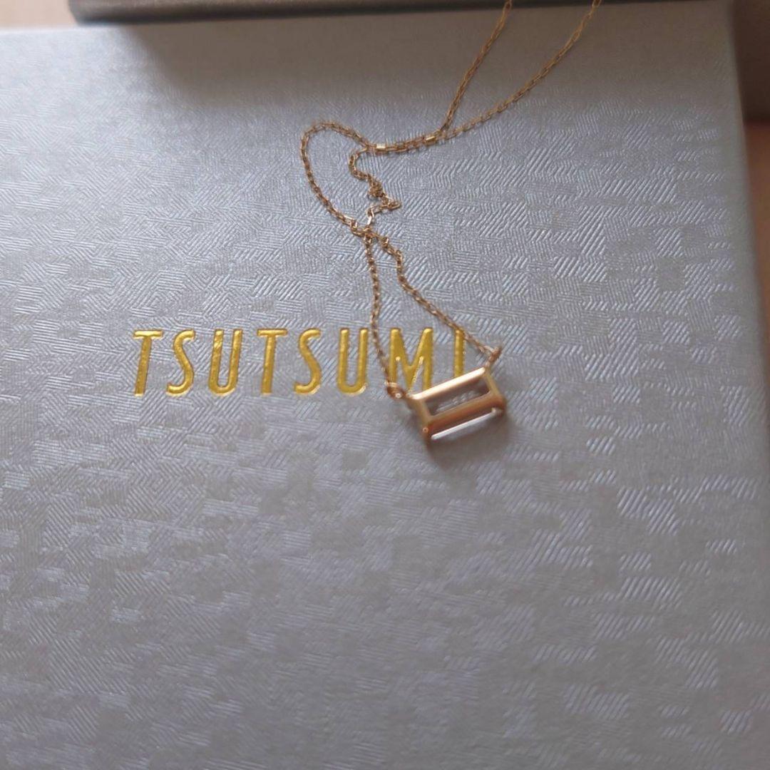 未使用　ツツミ　ホワイトトパーズ　ネックレス　スクエア　K10