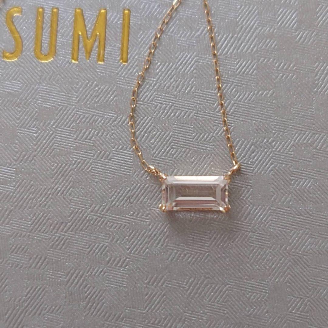 未使用　ツツミ　ホワイトトパーズ　ネックレス　スクエア　K10