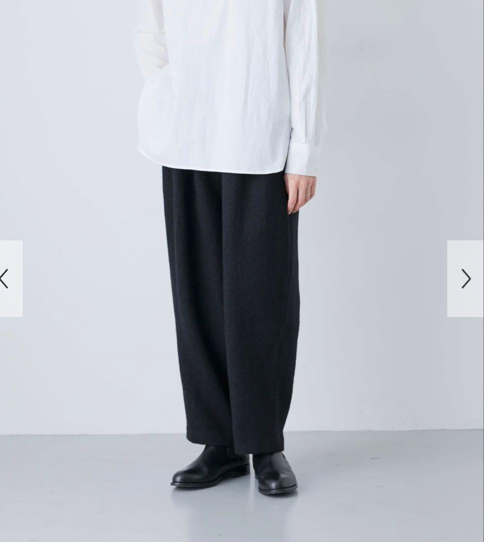 かぐれ　新品　今季　ウールテーパードパンツ　ブラック　 2025秋冬