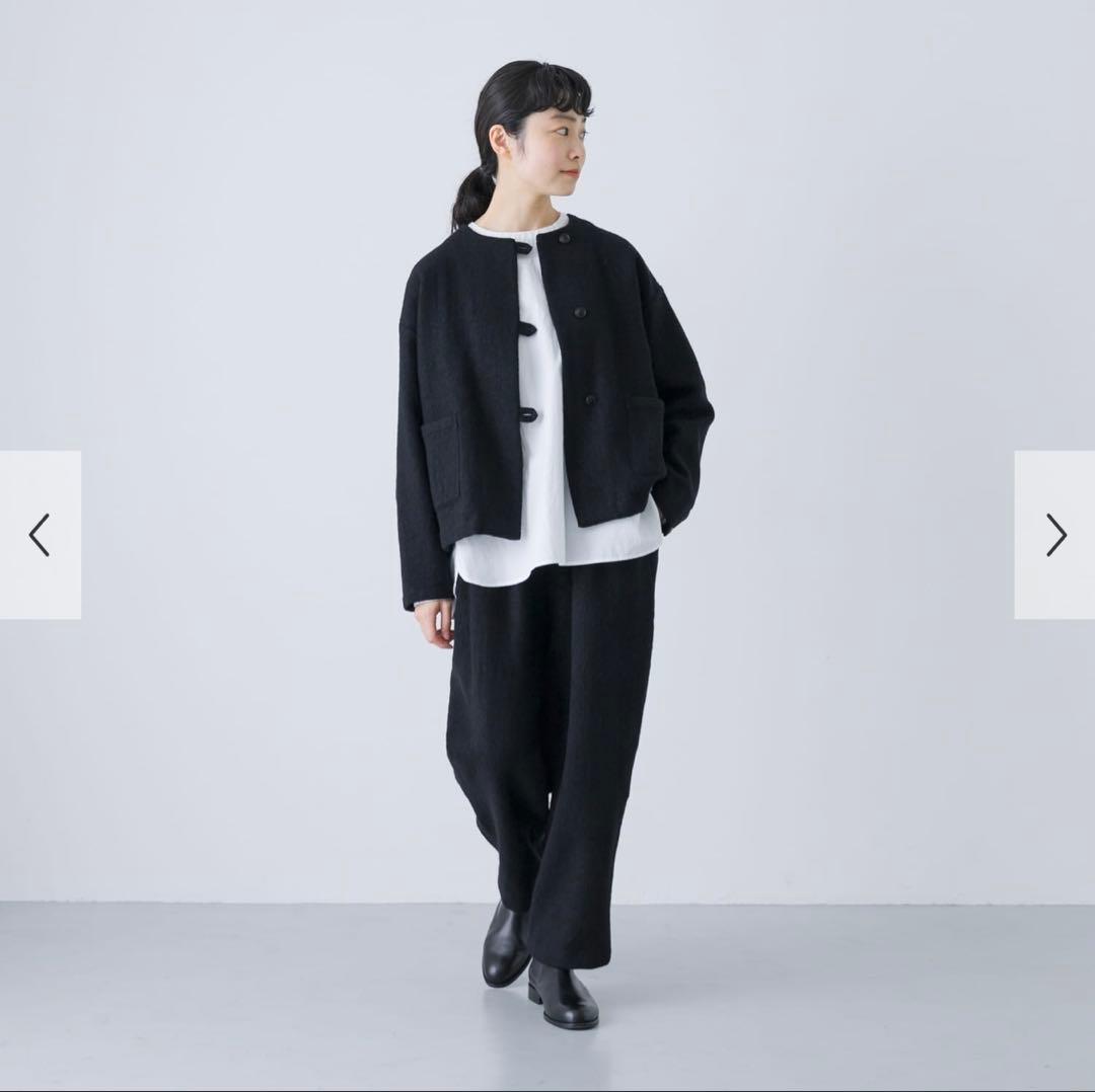 かぐれ　新品　今季　ウールテーパードパンツ　ブラック　 2025秋冬