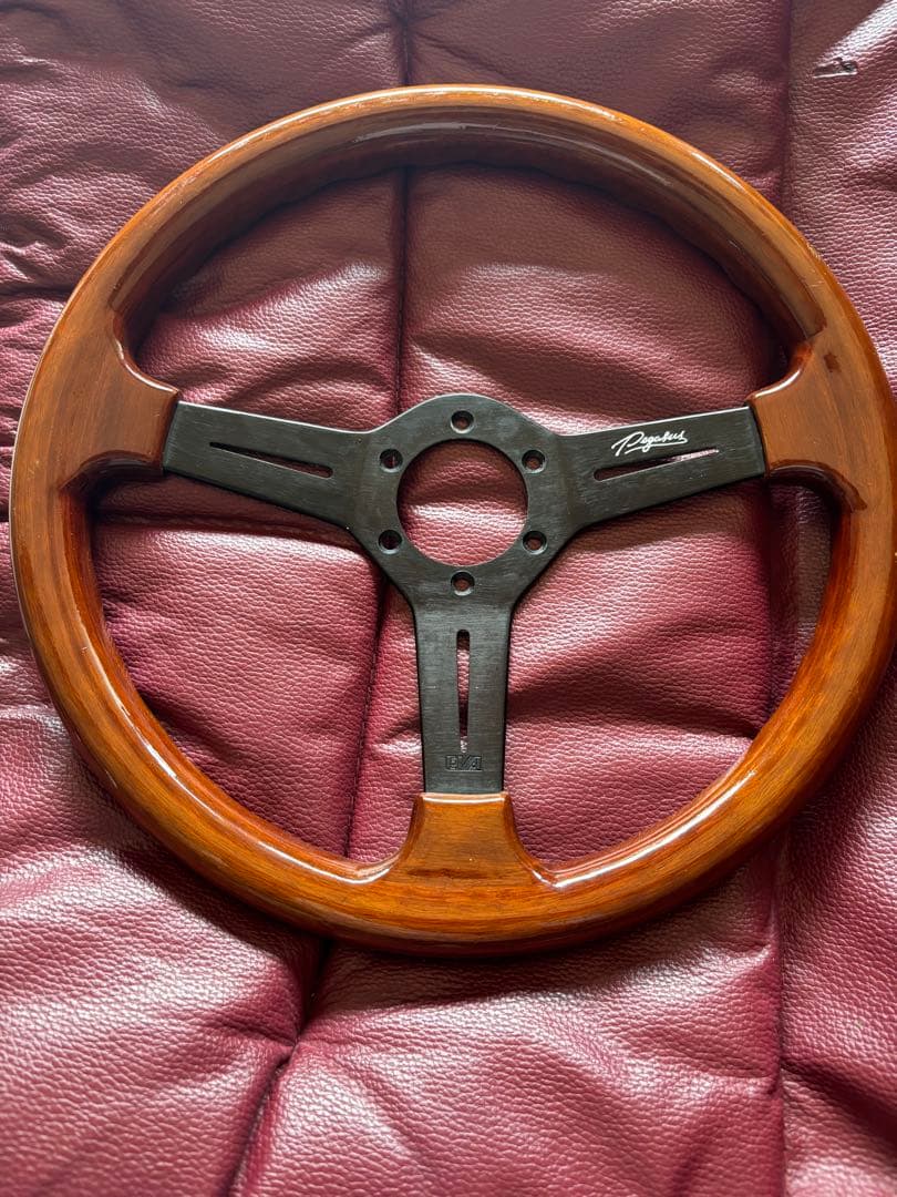 セール早い者勝ち　当時物　ペガサス ウッド ステアリング 350mm ハンドル