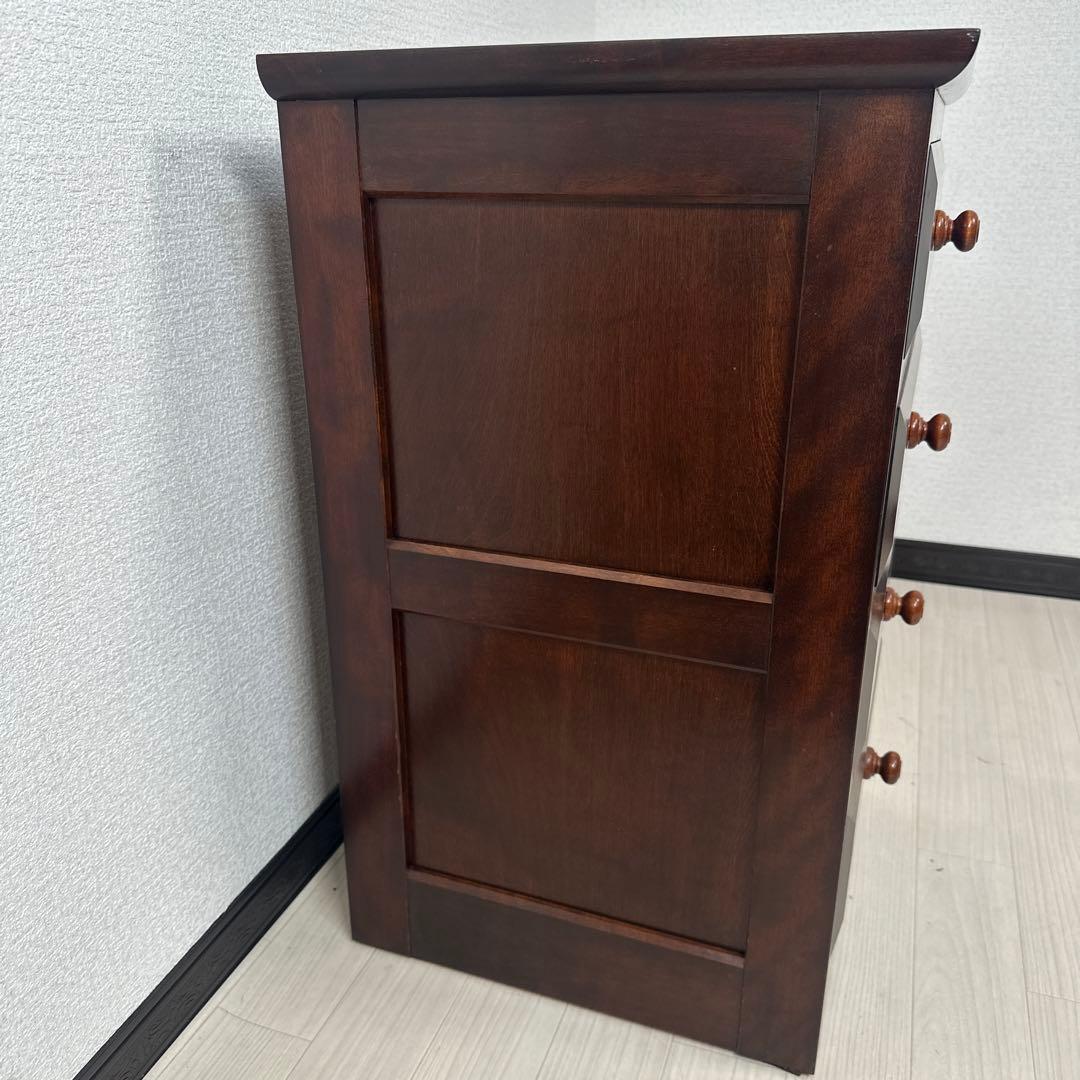 松本民芸家具 立体的なデザインT型脇棚 サイドチェスト 約13万8千円 ※i4※