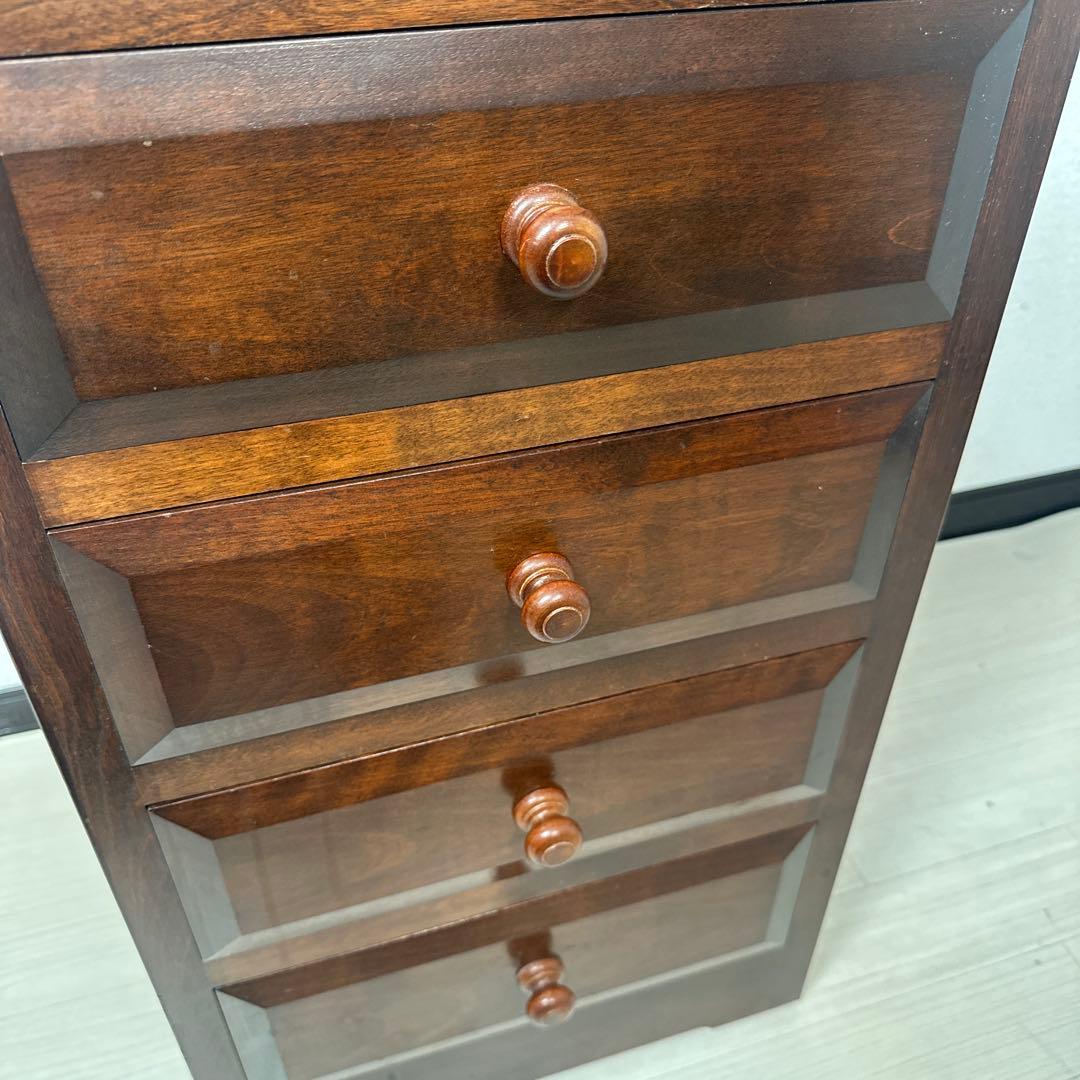 松本民芸家具 立体的なデザインT型脇棚 サイドチェスト 約13万8千円 ※i4※