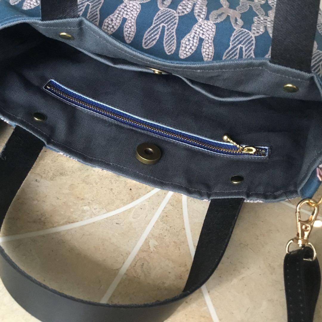 ミナペルホネン pomppiaブルー 2Wayショルダーバッグハンドメイド