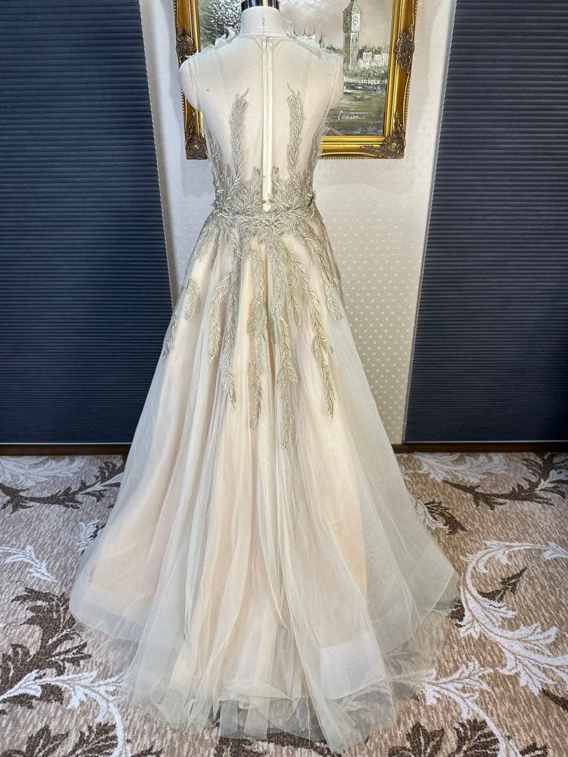 JOVANI☆アイボリー刺繍パーティードレス