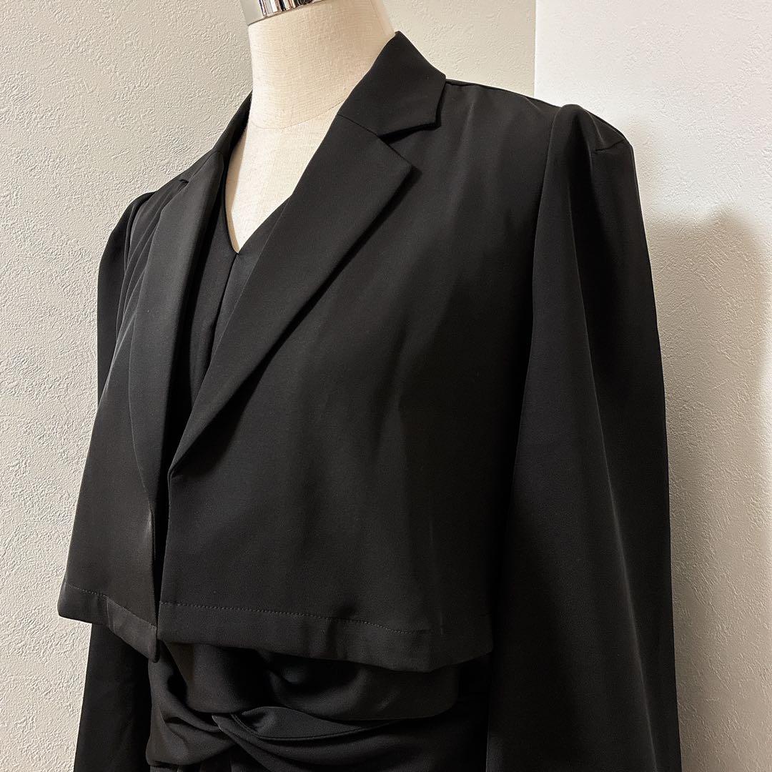 ニアナ　ブラック　プラクティカルショートジャケットセットアップ 2点セット