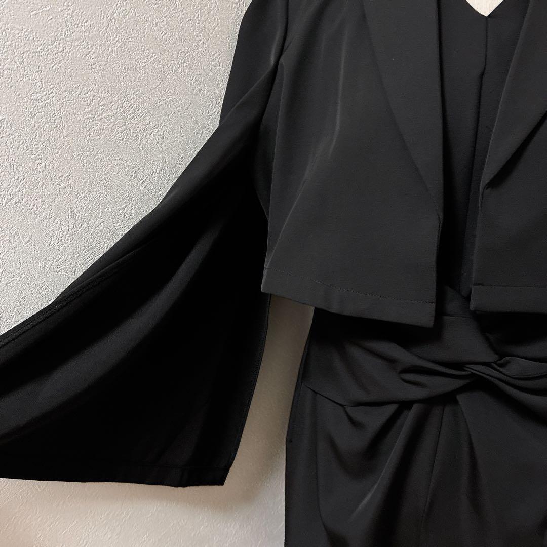 ニアナ　ブラック　プラクティカルショートジャケットセットアップ 2点セット
