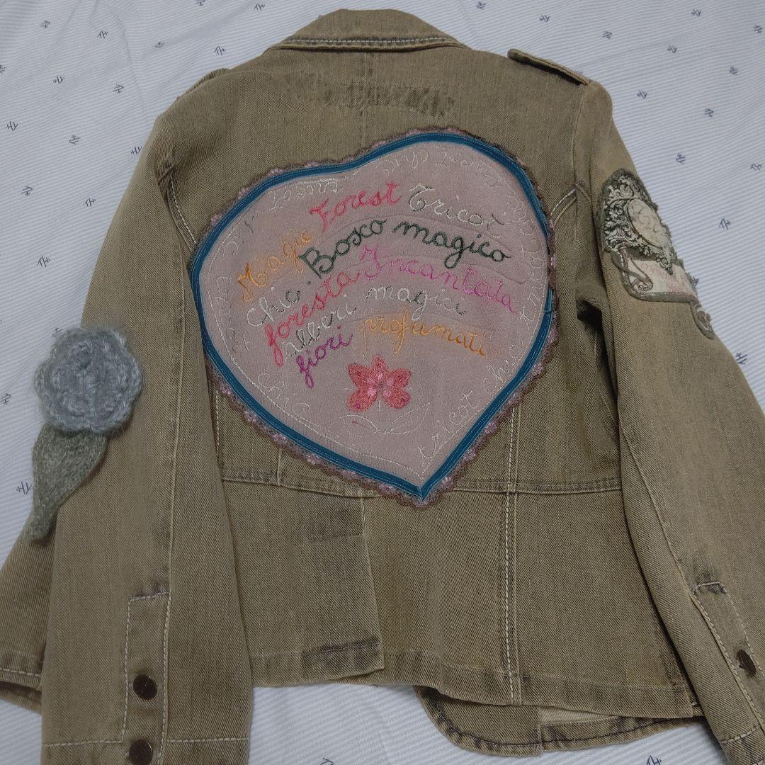 花等のモチーフ付きカジュアルジャケット イタリア製 TricotChic