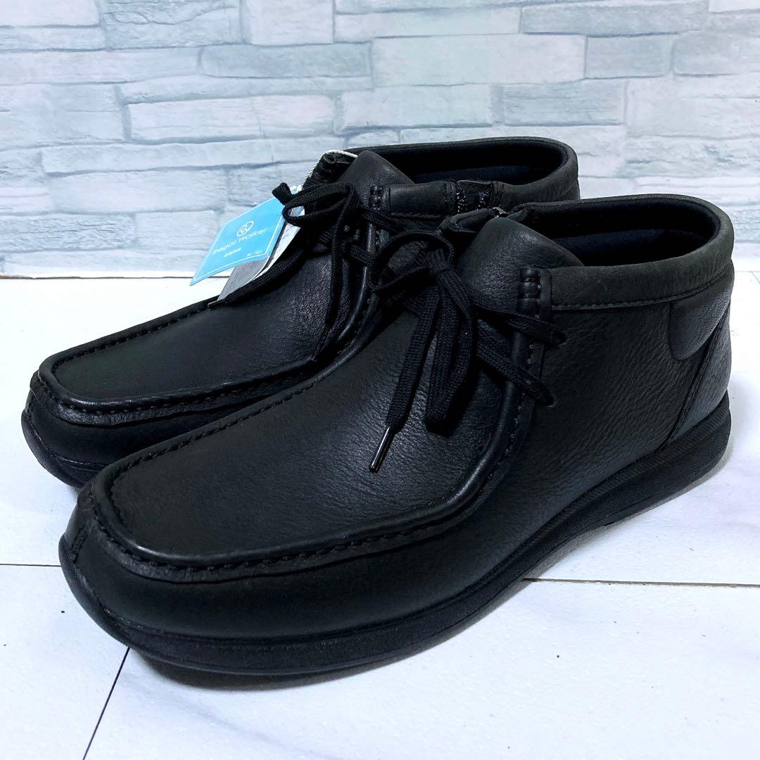 新品タグ REGAL リーガルウォーカー 革靴 モカシン 軽量 黒 25.5