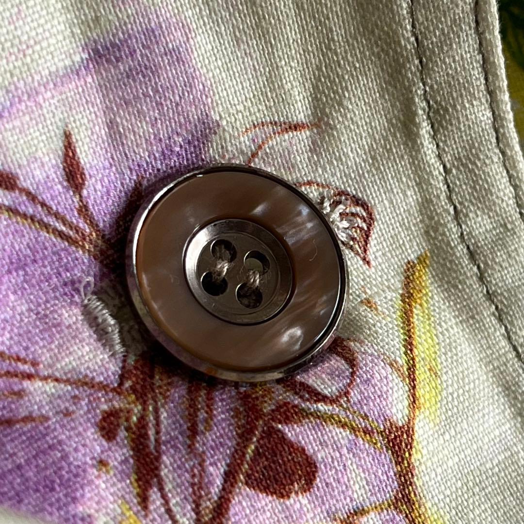 ジェニーギャルソン イタリア製生地 ボタニカルフラワー ジャケット 42 大きい