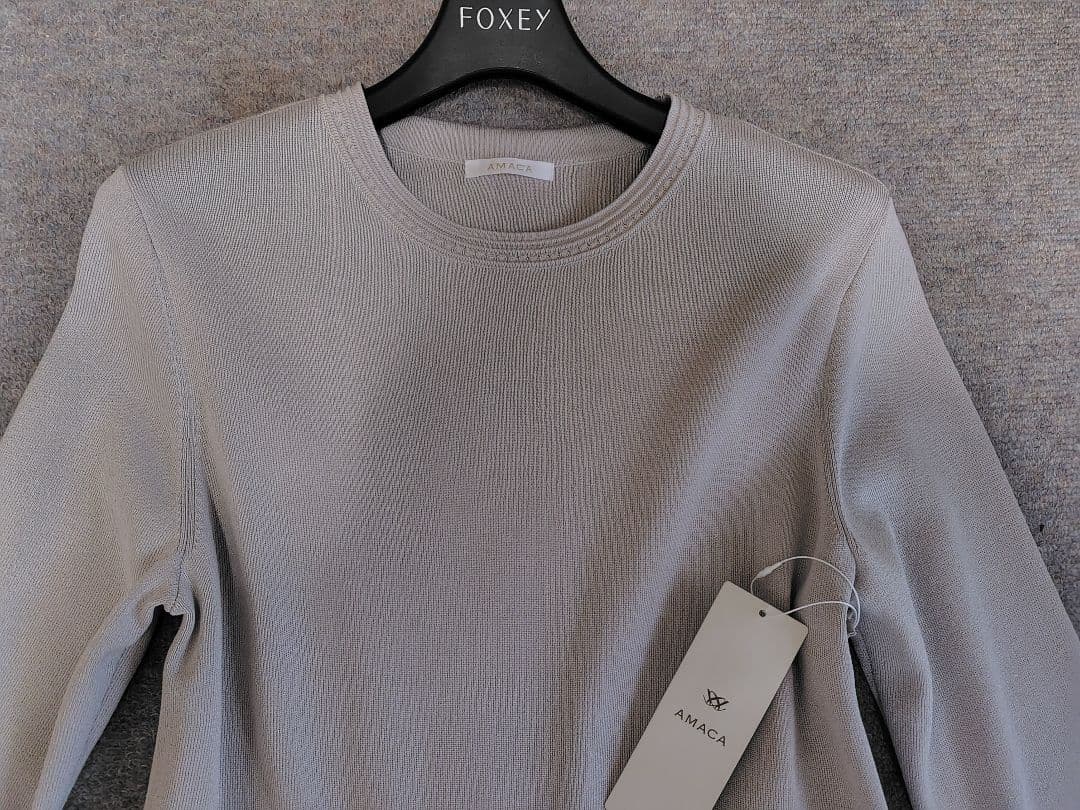 新品　AMACAアマカ　布帛コンビニットワンピワンピース38ベージュ44000円