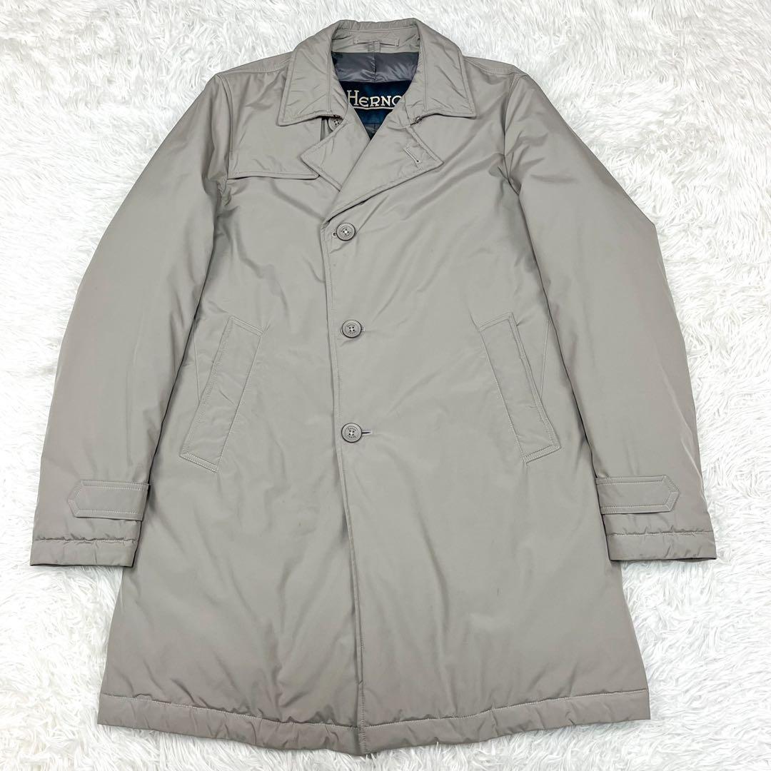 希少 ヘルノ ダウンジャケット チェスターコート型 ロゴプレート ダウンコート