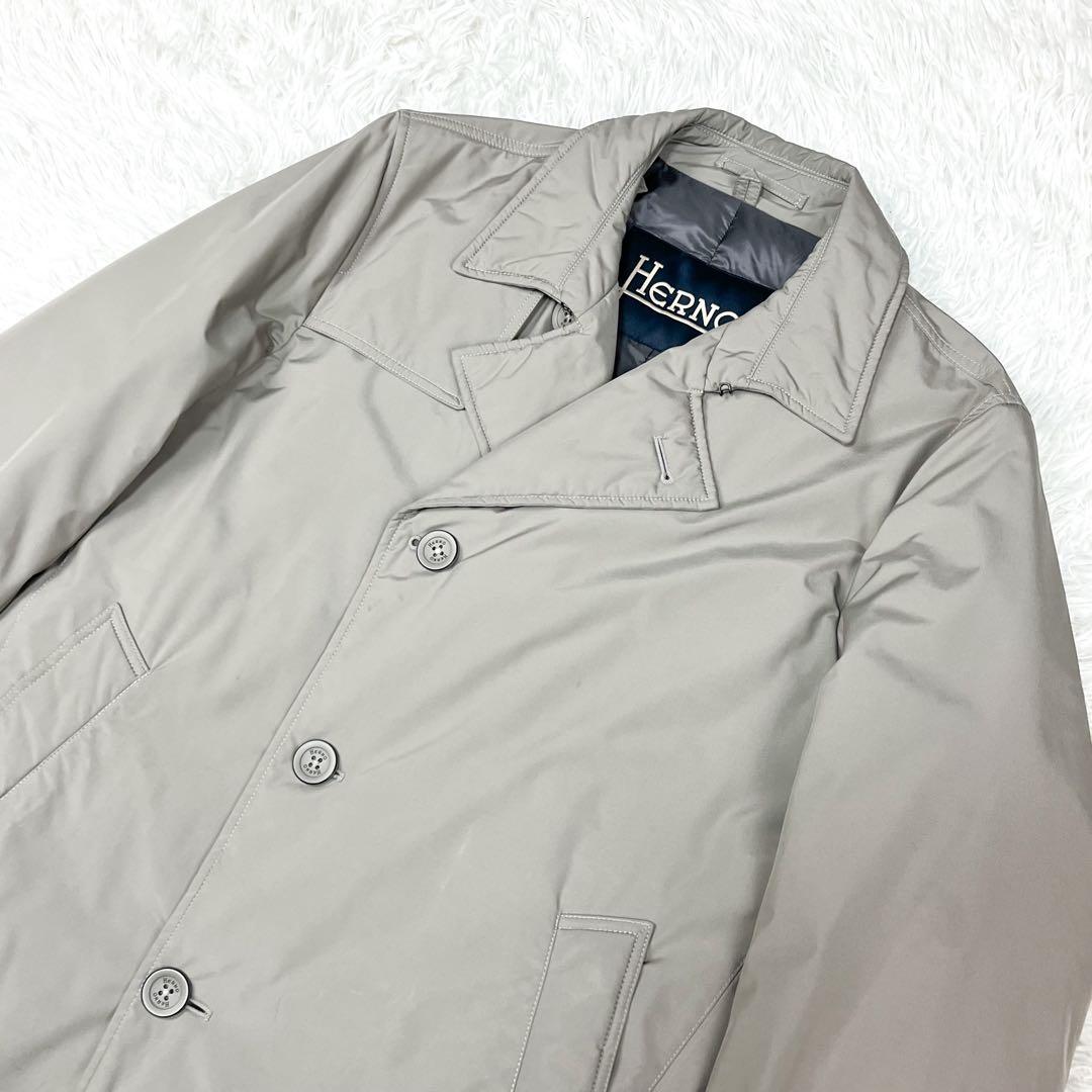 希少 ヘルノ ダウンジャケット チェスターコート型 ロゴプレート ダウンコート