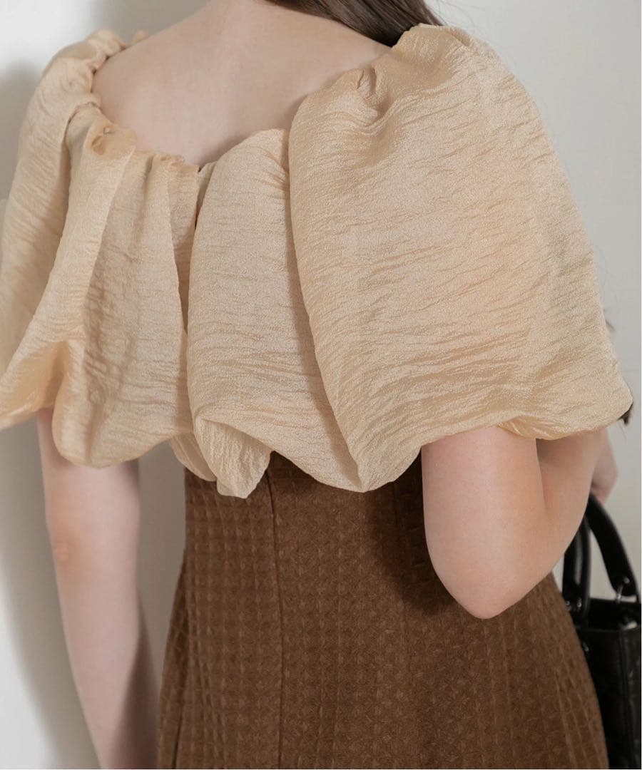 LEJA/2WAYオフショルダーワッフル生地マーメイドワンピースドレス結婚式