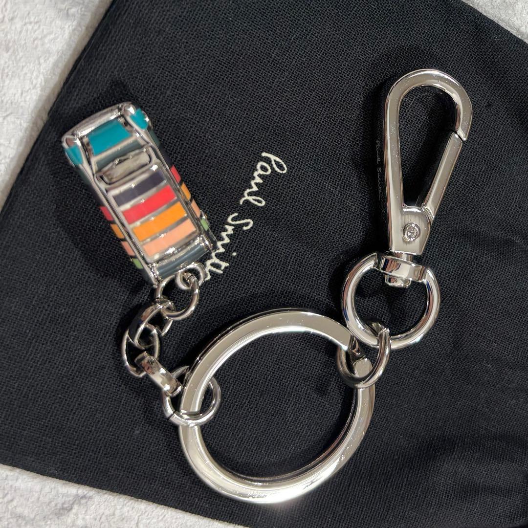 【美品】 Paul Smith ミニクーパー キーリング マルチストライプ