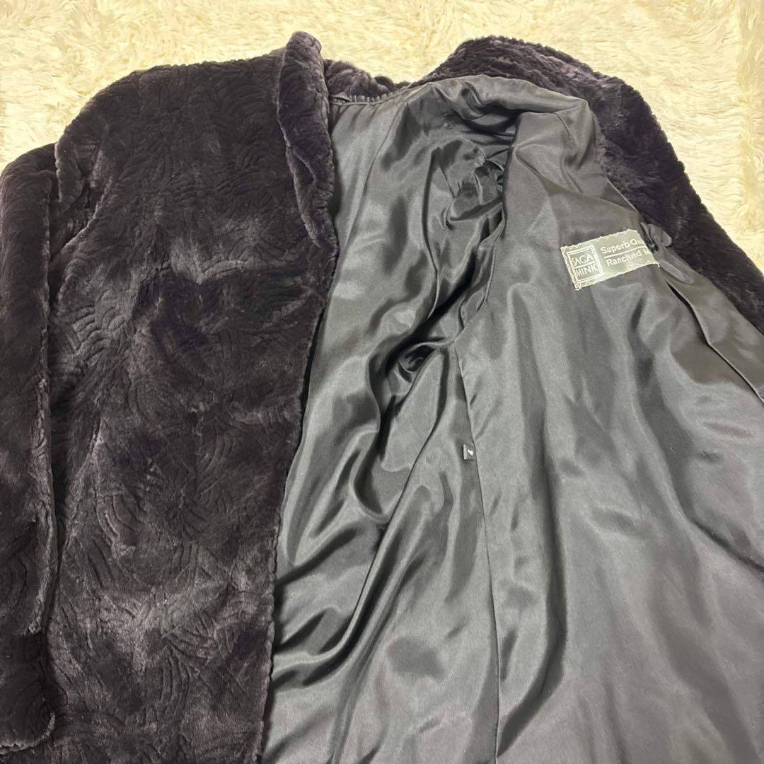 SAGA MINK 毛皮　美品　ブラック　ロングコート