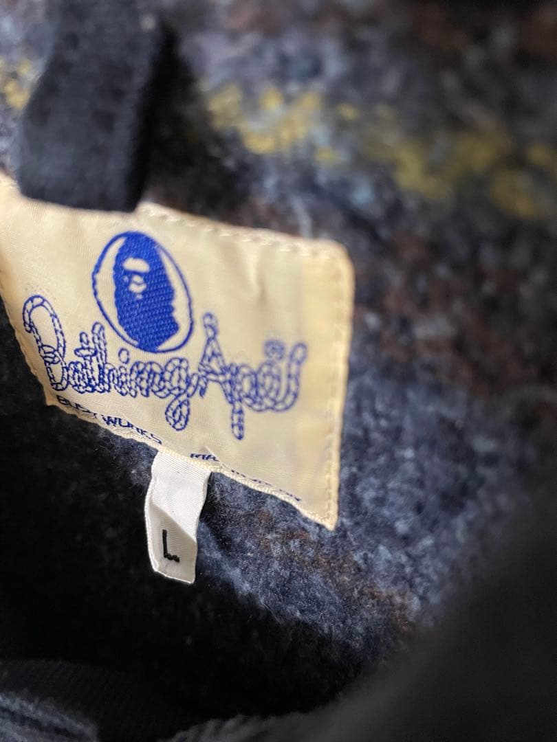 90s　初期APE　初期エイプ　ブランケット付カバーオール　ダック　ネイビー　Ｌ