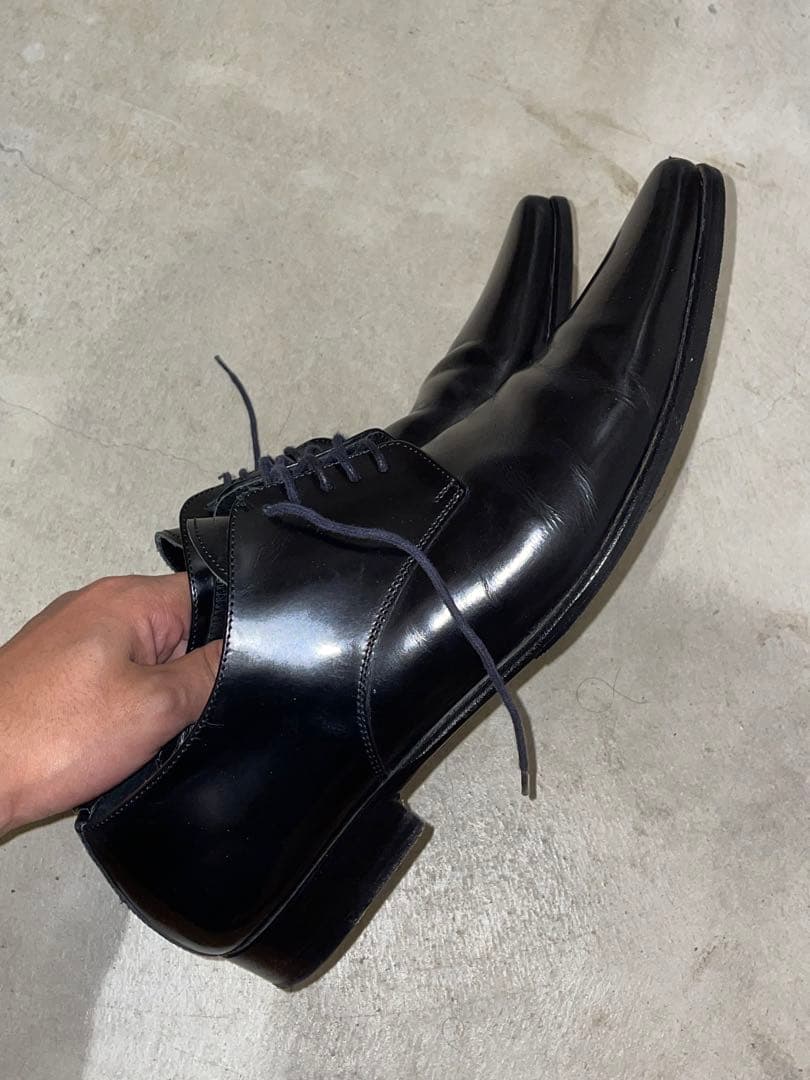 Gackt様専ブラックレザードレスシューズ ポインテッドトゥ