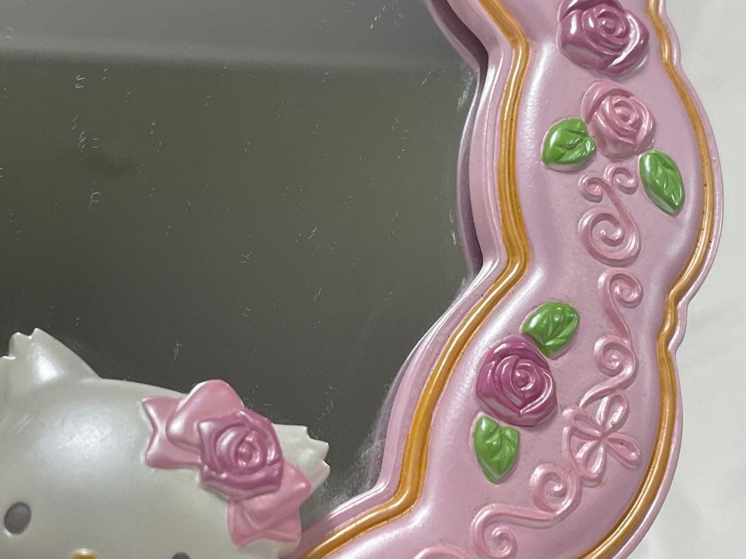 【中古品】希少 ローズ バラ チャーミーキティ ミラー 鏡 ピンク 2007年