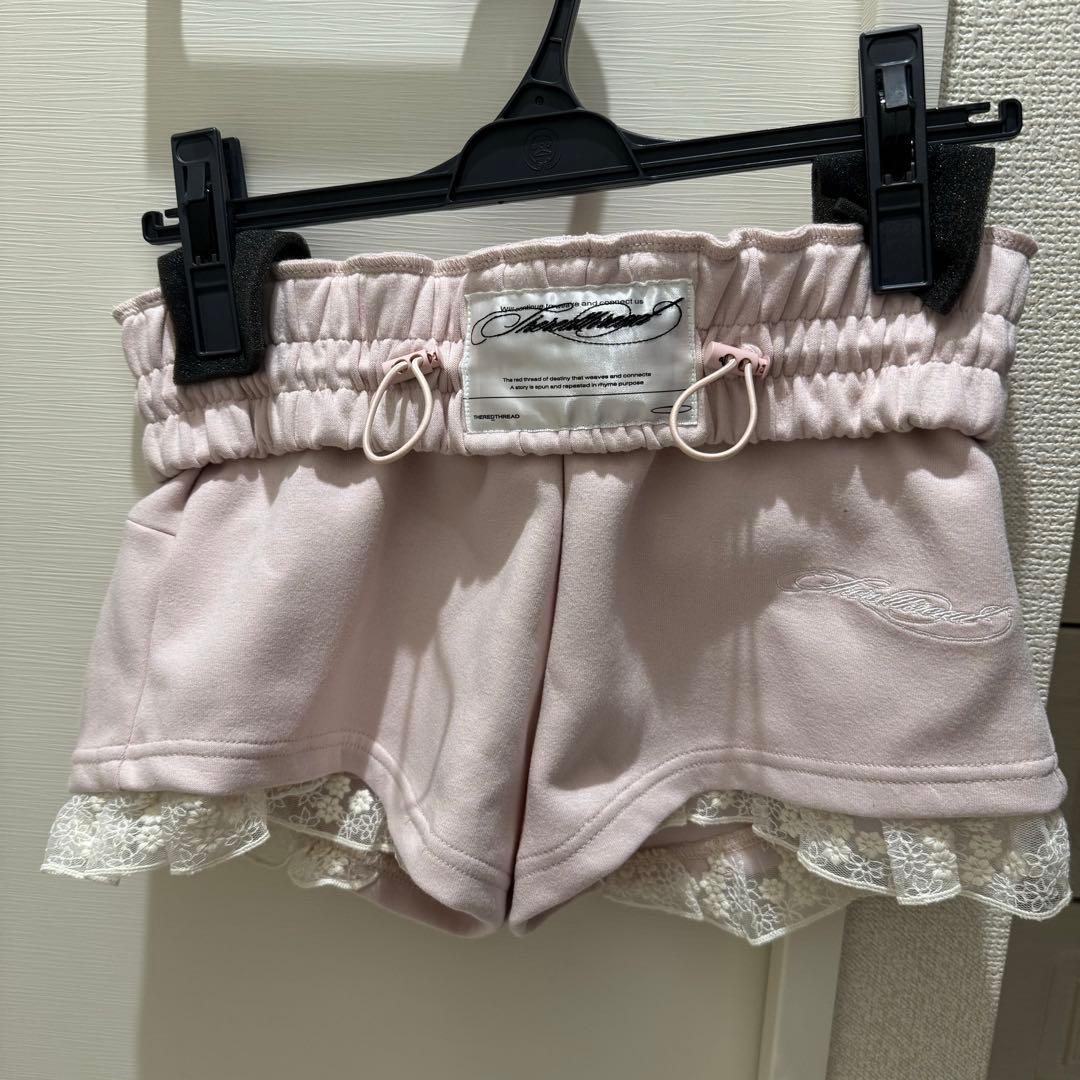 パンツ THEREDTHREAD S jersey jacket shorts lace