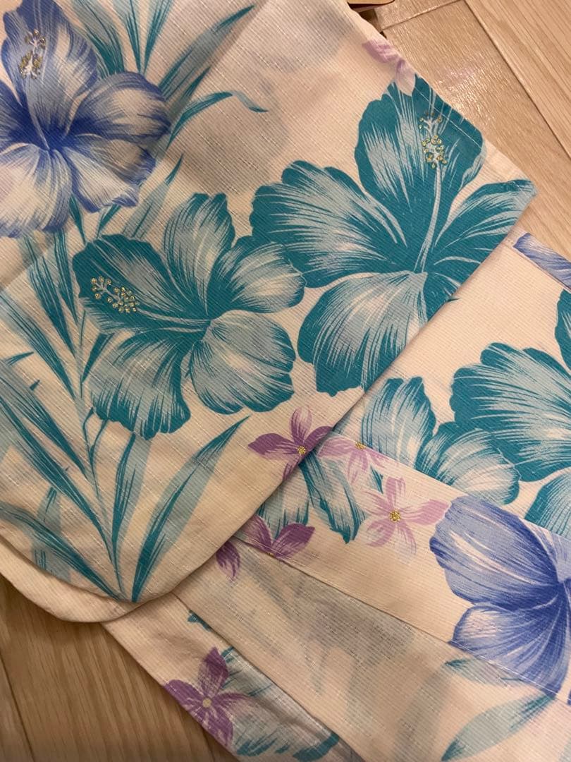 定価約30000円 浴衣帯セット ハイビスカス柄