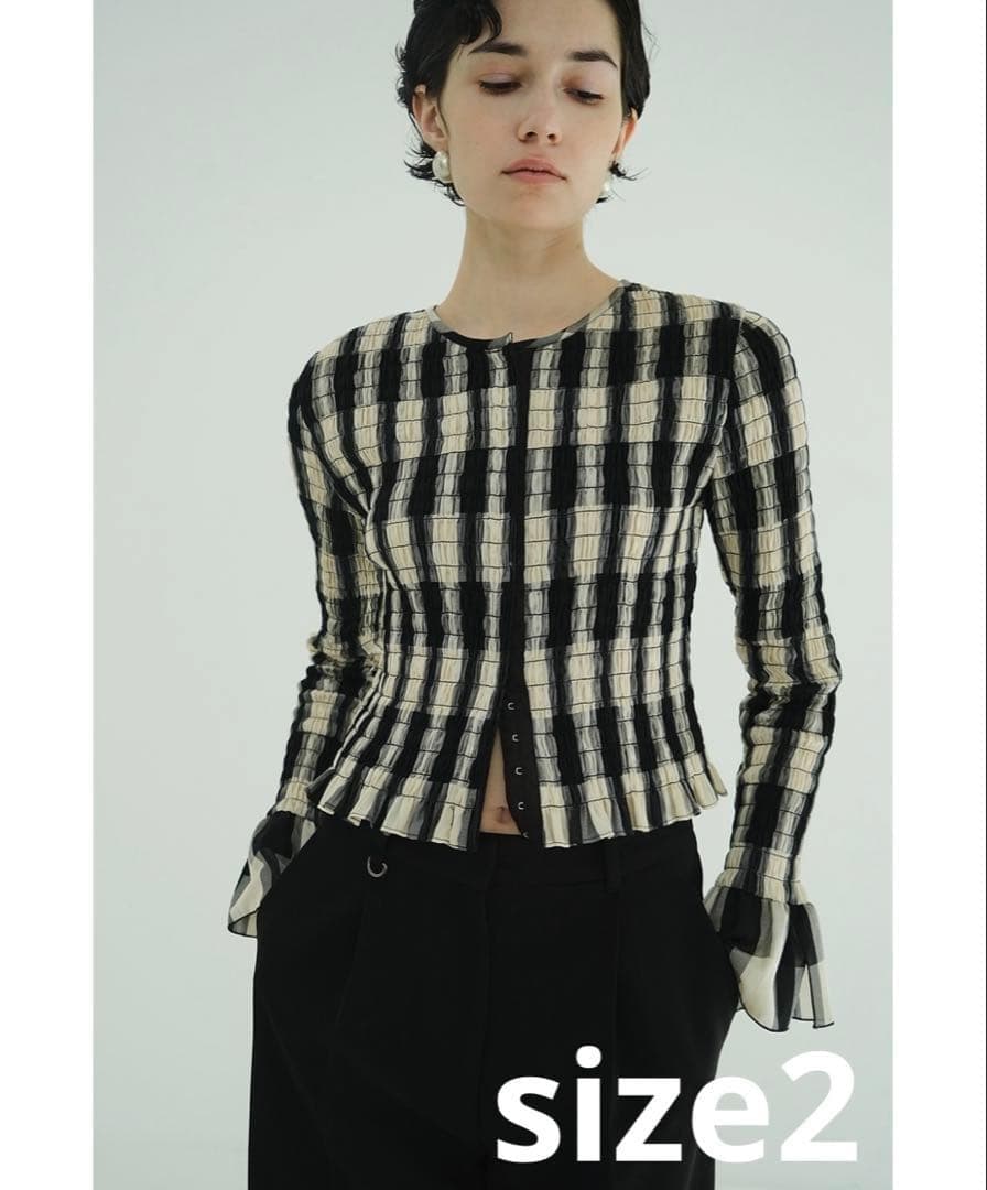 未使用タグ＊CLANE SHIRRING DESIGN BLOUSE MIX　2