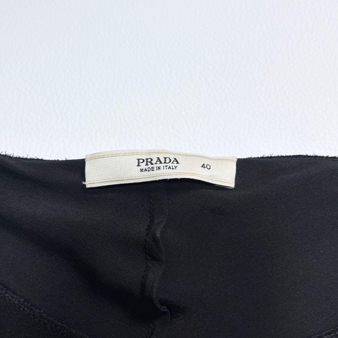 PRADA プラダ プリーツリボンドレス ドレス ブラック 40 ML相当