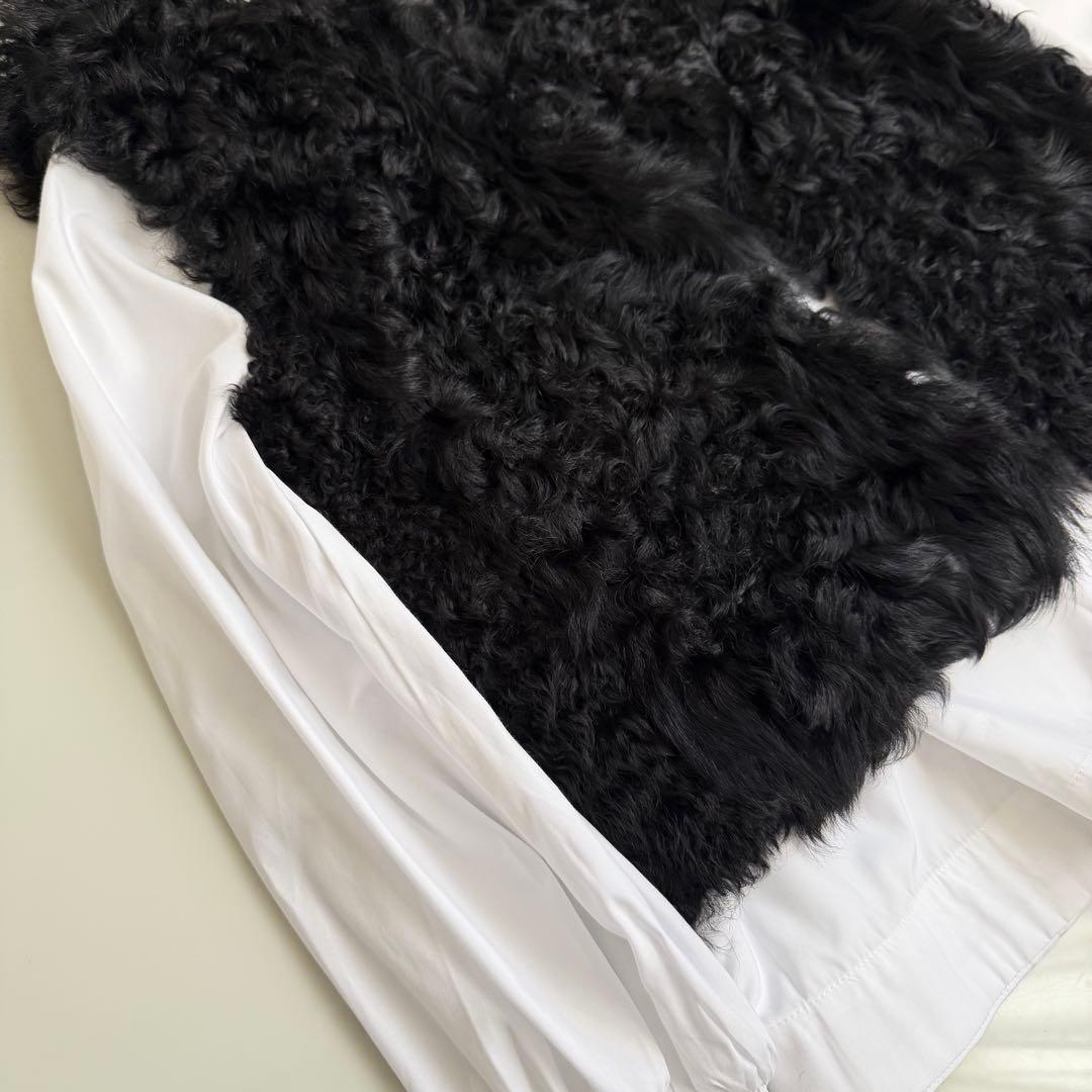 near.nippon ♡ 黒 ラムファー ジレ ベスト リアルファー 羊