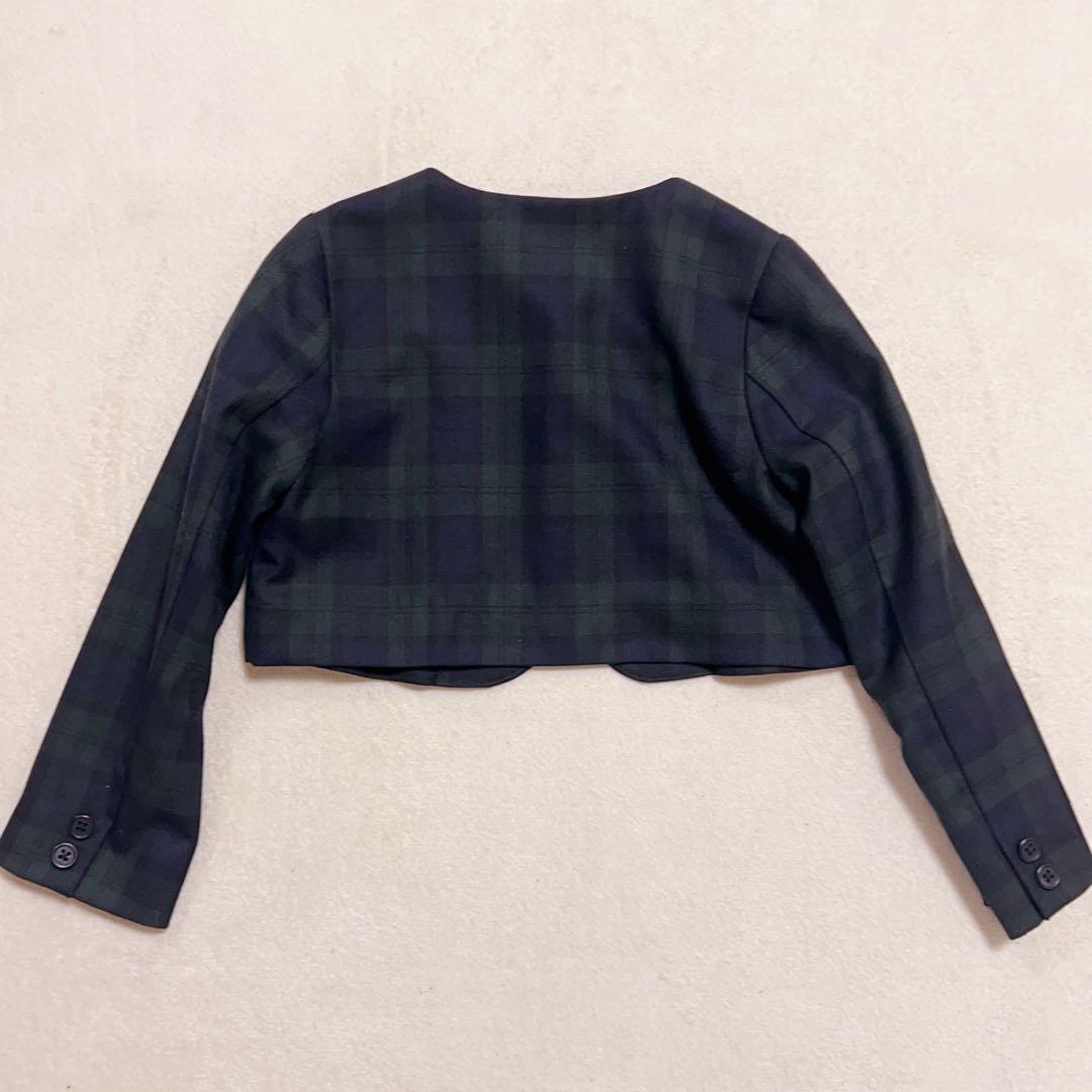 グリーンレーベルリラクシング フォーマルセット　女の子　チェック　125cm 緑