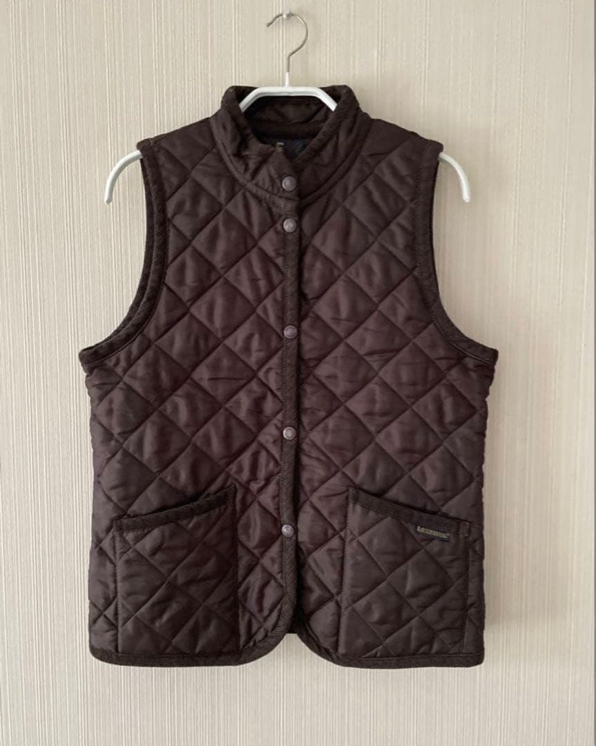 【38サイズ】LAVENHAM ラベンハム キルティングベスト ブラウン