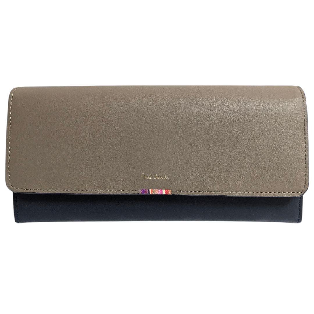 ポールスミス 長財布 クロスオーバーストライプ ネイビー PWD945