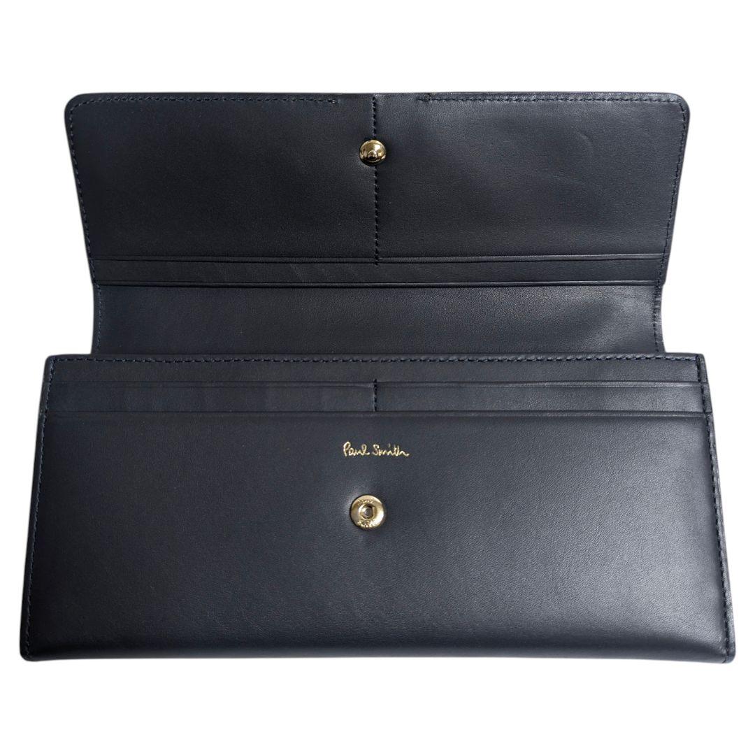 ポールスミス 長財布 クロスオーバーストライプ ネイビー PWD945